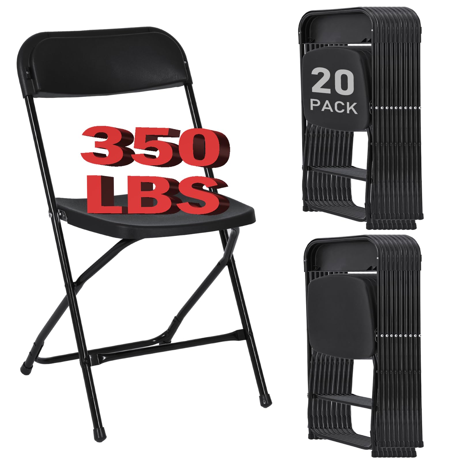Amazon.com: 20 Pack Black Folding Chairs, Plastic Folding Chair